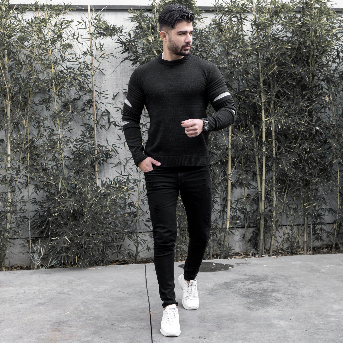 پلیور زاپ دار مردانه مشکی مدل solan