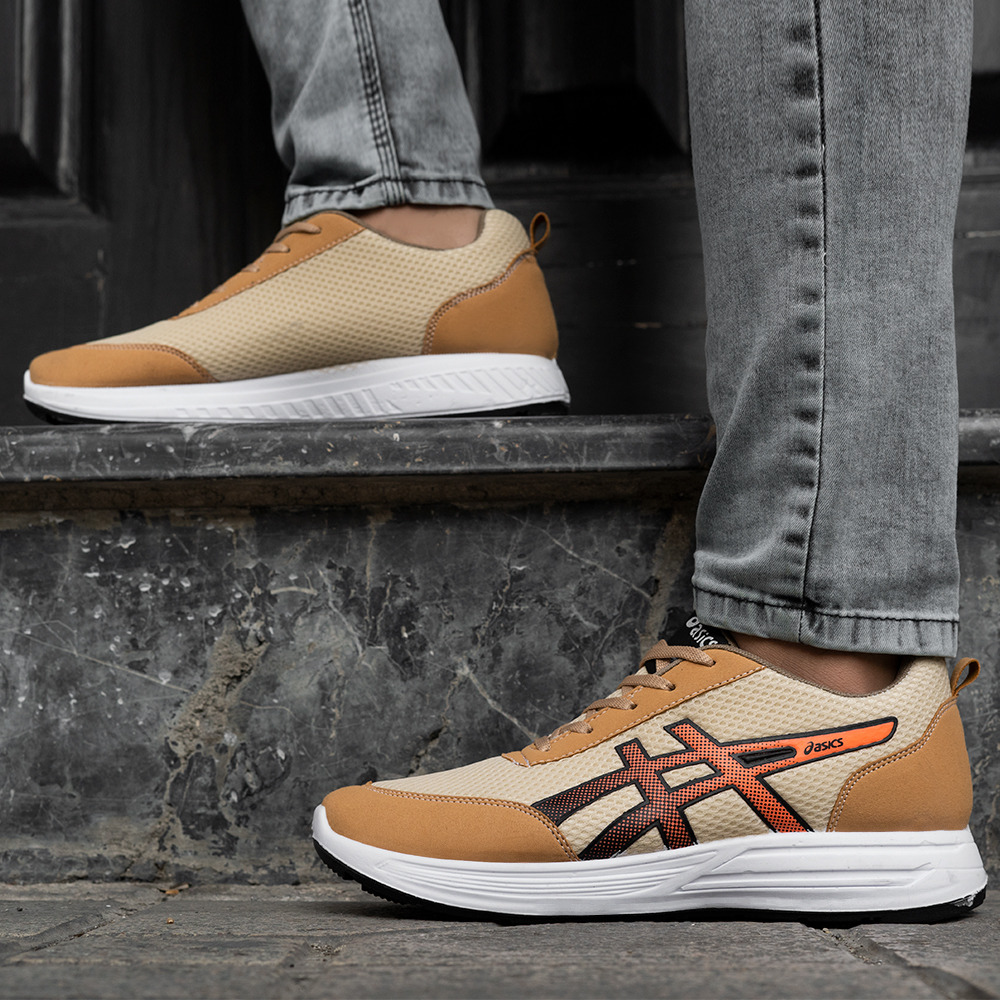 کفش ورزشی Asics خردلی نارنجی مردانه مدل BARZIN