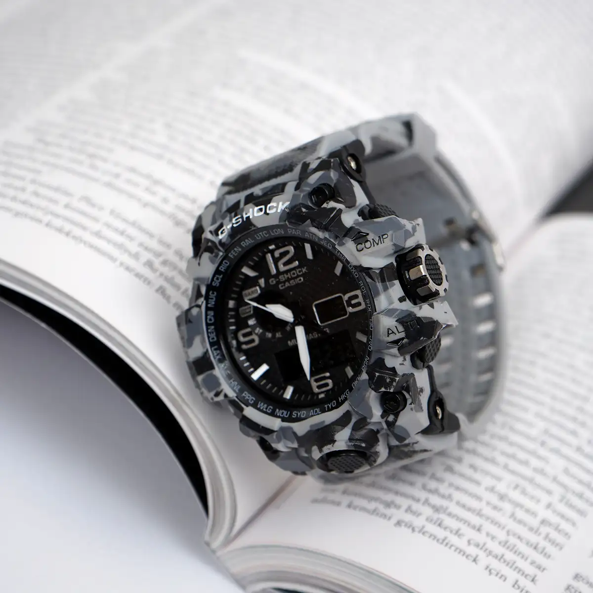 ساعت اسپرت G-SHOCK سه سنسوره طرح ارتشی طوسی Army