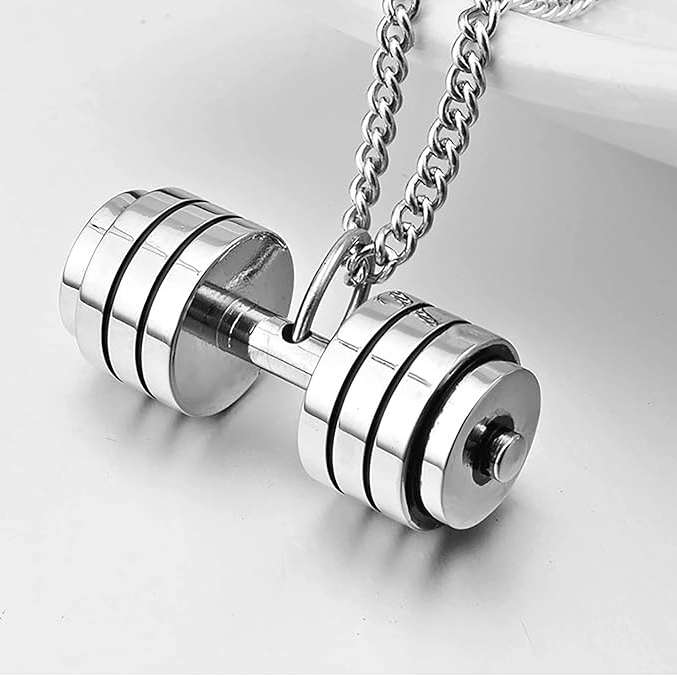 گردنبند مدل دمبل (نقره ای)