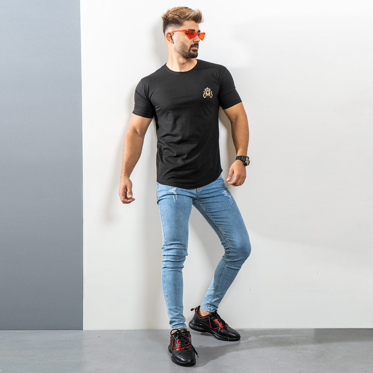 تیشرت مردانه مشکی مدل Arat